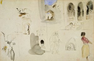 De Kasbah, Tanger door Ferdinand Victor Eugene Delacroix